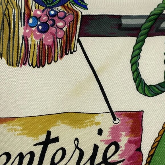 HERMES Carre 90 - White Bordeaux Multi Scarf 178-071725 - Picture 3 of 6